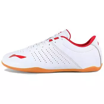 Li Ning Тай Чи Удобные Универсальные Нескользящие Износостойкие Низкие Тренировочные Кроссовки Унисекс кроссовки Белый Красный LDBT803-1 36