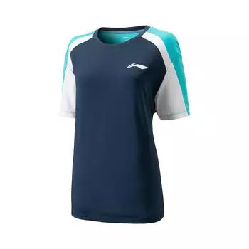 Li Ning Теннисная серия Спорт Кэжуал Минималистичный Колорблок Пуловер Теннисная футболка Мужские топы Темно-темно-синий AAYU593-3 M