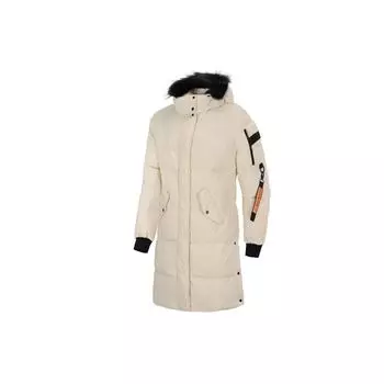 Li Ning Теплая длинная куртка с капюшоном Женская верхняя одежда Off-White AYMP058-4 L