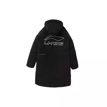 Li-Ning Теплая куртка-пуховик с логотипом и буквенным принтом, мужская верхняя одежда, цвет черный AYMS121-1 L