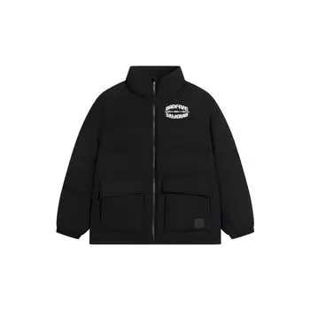 Li-Ning Теплая мужская куртка-пуховик Anti-Five Series с однотонным принтом на молнии и воротником-стойкой, черная, AYMS111-3 XL