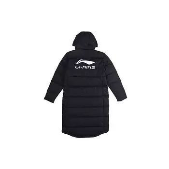 Li Ning теплая ветрозащитная длинная куртка с капюшоном мужская верхняя одежда черная AYMR475-1 M