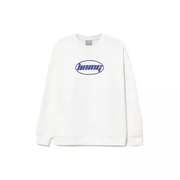 Li-Ning Теплый флисовый свитер с принтом букв, толстовка унисекс, цвет белый AWDRH71-1 XXXL