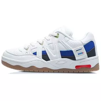 Li Ning The One Синтетическая кожа Модные универсальные нескользящие легкие дышащие низкие кроссовки для скейтбординга Мужские кроссовки Cloud-White AGCQ295-1 39