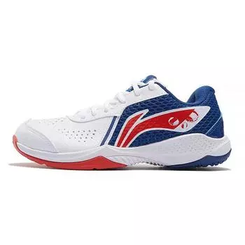 Li Ning Thunder Junior удобные прочные кроссовки для тренировок по бадминтону детская обувь белого и синего цвета AYTT014-5 33