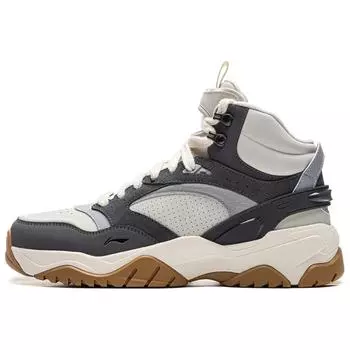 Li Ning Tian Ji 3.0 Hi Classic Удобные ретро-трендовые толстые подошвы с увеличенной высотой отскока Нескользящие износостойкие кроссовки средней высоты для скейтбординга AGCU433-4 39