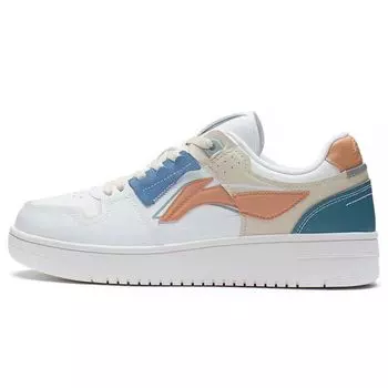 Li Ning Tian Ji Классические универсальные нескользящие износостойкие низкие кроссовки для скейтбординга Мужские кроссовки Белые Синие Светло-коричневые AGCP299-16 39