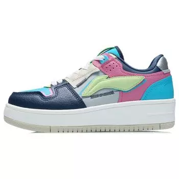 Li Ning Tian Ji кожаные светоотражающие классические нескользящие дышащие низкие кроссовки для скейтбординга женские кроссовки синие черные красные AGCR468-4 38