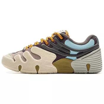 Li Ning Tian Jiao Удобные Универсальные Нескользящие Прочные Низкие Кеды для Скейтбординга Унисекс Кеды для Скейтбординга Светло-Серый Синий AEPV003-6 36