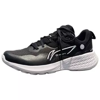 Li Ning Ткань Удобные Универсальные Прочные Дышащие Низкие Повседневные Туфли Мужские Кроссовки Черный Белый AGLU173-3 43