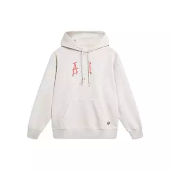 Li-Ning Толстовка с капюшоном Anti-Five Series с принтом в виде букв, мужская толстовка Flower-Gray Tile-Gray AWDT475-3 XXL