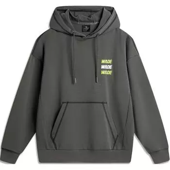 Li-Ning Толстовка с капюшоном и длинными рукавами Wade Series Printed, мужская, темно-серая, AWDU271-8 S