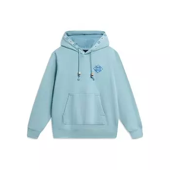 Li-Ning Толстовка с капюшоном и геометрическим узором, мужская толстовка Fish-Eye-Blue AWDTE33-2 M