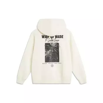 Флисовое худи серии Li-Ning Wade с буквенным узором на спине, мужское, худи смешанных цветов, молочно-белый, AWDT945-2 L