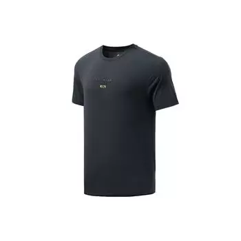 Li-Ning Тренировочная футболка из быстросохнущего шелка Ice Silk с круглым вырезом и коротким рукавом, мужские топы, темно-синяя ATSR039-2 XL