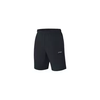 Li Ning Training Series Brand Logo Print Быстросохнущие дышащие тканые спортивные шорты мужские шорты черного цвета AKSS557-2 XL