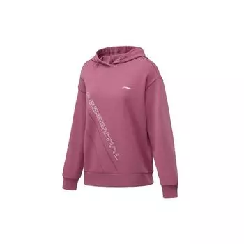 Li Ning Training Series Casual Loose Pullover Hoodie Women hoodies Mountain-Rose-Red AWDR002-4 S