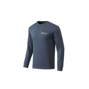 Li Ning Training Series Casual Sports Solid Color Crew Neck Sweatshirt Men Sweatshirt Deep-Shadow-Blue AWDR101-5 XXXL