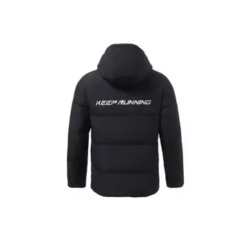 Li-Ning Training Series Casual Sports Warm Hooded Down Jacket Men Jacket Black AYMR377-2 M