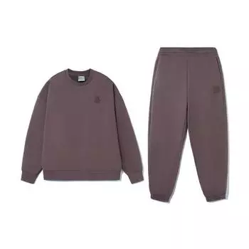 Li Ning Training Series флисовый теплый свободный свитер спортивные штаны с капюшоном комплект унисекс спортивные штаны с капюшоном Sparrow-Brown AWER020-3 M
