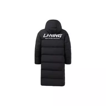 Li Ning Training Series Logo Casual Long Down Jacket Unisex Верхняя одежда черного цвета AYMS271-1 XXXL