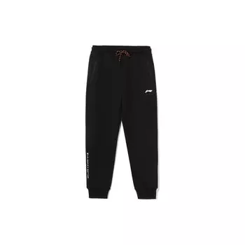 Li Ning Training Series Logo Micro-Label однотонные зауженные трикотажные спортивные брюки женские брюки черные AKLR884-1 XS