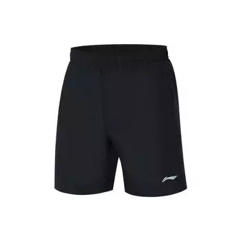 Li Ning Training Series Logo Mid Waist Straight Casual Shorts Men shorts Black AKSS561-1 S
