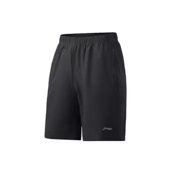 Li Ning Training Series Logo Print Дышащие повседневные шорты для бега Мужские шорты черного цвета AKSR111-1 L