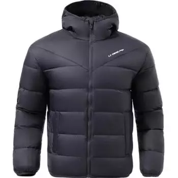 Li Ning Training Series Logo Warm Down Jacket Men Jacket Black AYMR165-1 XL