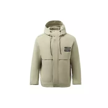 Li Ning Training Series Logo вязаная свободная теплая куртка-пуховик мужская куртка зеленая AYMR379-3 XXL