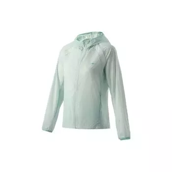 Li Ning Training Series однотонная облегающая легкая спортивная куртка с длинным рукавом и капюшоном, женская куртка зеленого цвета AFDR126-5 M
