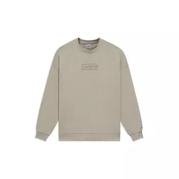 Li Ning Training Series однотонный флисовый свободный свитер с круглым вырезом и длинными рукавами толстовка унисекс толстовка кашемирово-серый AWDRB76-11 S