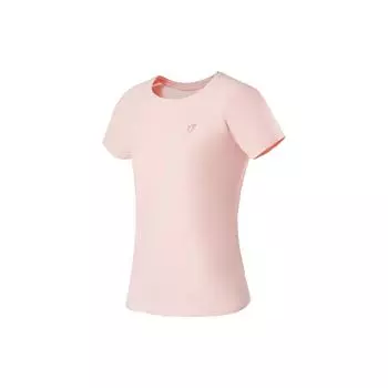 Li Ning Training Series однотонный круглый вырез пуловер короткий рукав футболка женские топы светло-вишнево-розовый ATSSA12-1 S