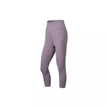 Li Ning Training Series однотонный логотип дышащие эластичные обтягивающие брюки для фитнеса с плоской талией женские брюки фиолетового цвета AUQS046-3 L
