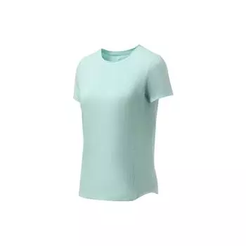 Li Ning Training Series однотонный, теплый, удобный, круглый вырез, футболка с коротким рукавом, женские топы, светло-голубой ATSR334-3 S