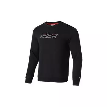 Li-Ning Training Series, повседневный спортивный пуловер, флисовая толстовка, мужские топы, стандартный черный AWDQ731-1 L