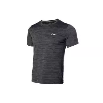 Li Ning Training Series Sports Quick-Dry Round Neck Short Sleeve T Shirt Men Tops Black ATSQ093-1 M
