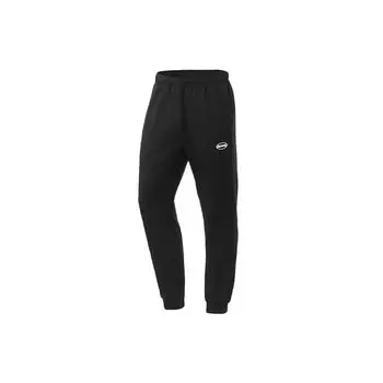 Li Ning Training Series Зауженные овальные повседневные спортивные брюки с логотипом для мужчин, стандартные черные AKLQA37-4 M