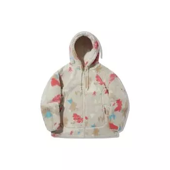 Li Ning Trend Series сплошной принт толстовка с капюшоном на молнии унисекс толстовки овсяно-серый AWDT697-4 XL