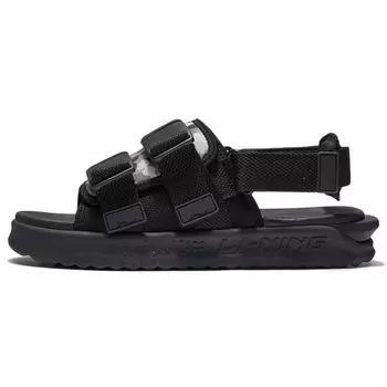 Li Ning Trendy Casual Beach Sandals Men Shoes Black Gray AGUS009-3 41