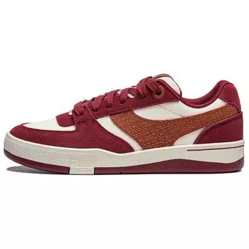 Li Ning Trendy Casual Non-Slip Lightweight Durable Low-Go Shoes Women sketching sneakers Beige Red Orange AEPU028-2 37