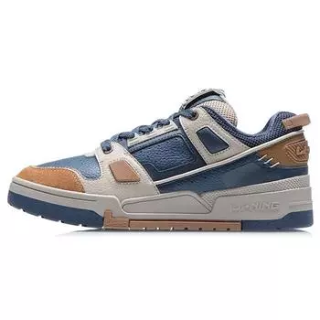 Li Ning Trendy Casual Universal Non-Slip Wear-Sticked Low-Top Skate Shoes Men Sneakers Blue White Brown AGCR297-2 41