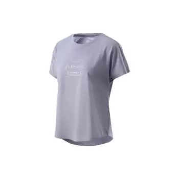 Li Ning Тренировочная серия Однотонная футболка с принтом букв Свободный крой Круглый вырез Рукава «летучая мышь» Женские топы ATSR066-5 XXL