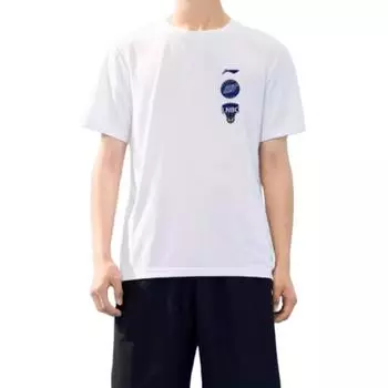 Li-Ning Тренировочная серия Спорт Бадминтон Бег Фитнес Футболка с коротким рукавом Мужские топы Белый AHSU461-1 S