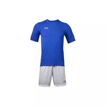 Li-Ning Тренировочный спортивный трикотажный спортивный костюм для соревнований и отдыха, мужской костюм кристально-голубой AATR043-4 M
