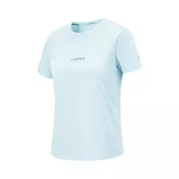 Li-Ning Удобная Быстросохнущая Универсальная Футболка с Коротким Рукавом Женские Топы Светло-Голубой ATSV098-5 S