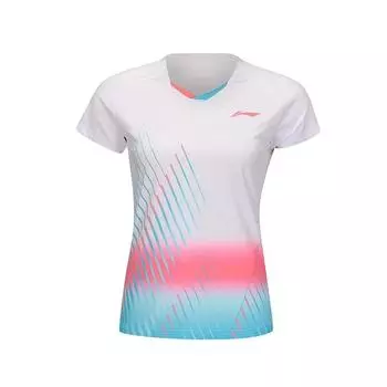 Li Ning Удобная Дышащая Одежда для Бадминтона Женские топы Белый AAYU144-2 M