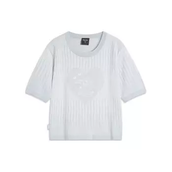 Li Ning Удобная дышащая повседневная рубашка с коротким рукавом Женские рубашки Mist-Gray Cream-White AMBU248-1 S