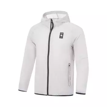 Li-Ning Удобная ледяная на ощупь, устойчивая к УФ-лучам, быстросохнущая, охлаждающая, влагоотводящая, солнцезащитная спортивная куртка, мужская куртка, цвет лунно-серый AFDVG33-5 L