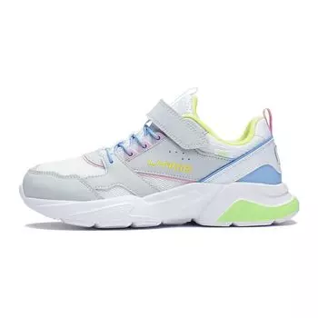 Li Ning Удобная нескользящая прочная повседневная обувь Детская обувь Glacier-Grey Standard-White YKCQ008-12 33